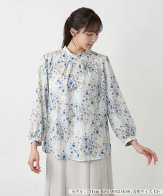 ＜Leilian plus house (Women/大きいサイズ)＞プリントバンドカラーブラウス