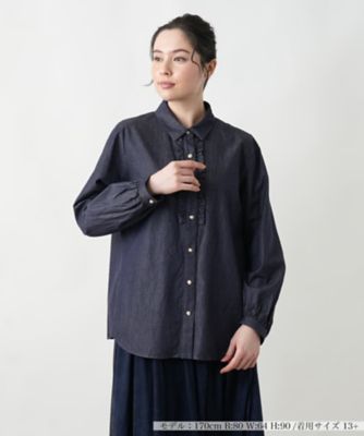＜Leilian plus house (Women/大きいサイズ)＞フリルデニムブラウス