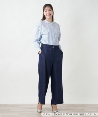 デニム調ワイドパンツ