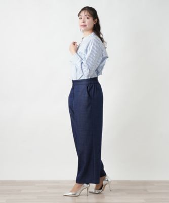 デニム調ワイドパンツ