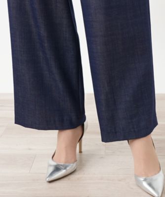 デニム調ワイドパンツ