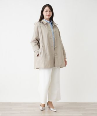 フードステンカラーコート | Leilian plus house (Women/大きい