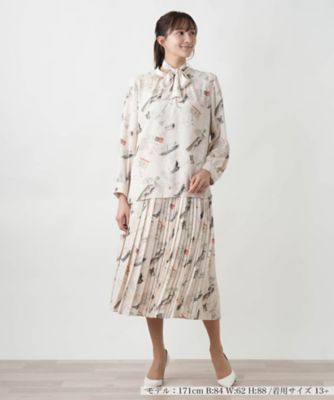 プリントボウタイブラウス【Ｌｅｉｌｉａｎ　ＷＨＩＴＥ　ＬＡＢＥＬ】