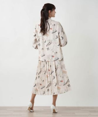 プリントボウタイブラウス【Ｌｅｉｌｉａｎ　ＷＨＩＴＥ　ＬＡＢＥＬ】