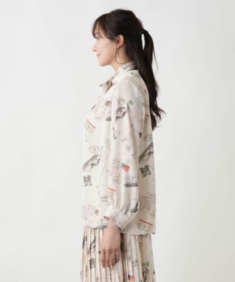 プリントボウタイブラウス【Ｌｅｉｌｉａｎ　ＷＨＩＴＥ　ＬＡＢＥＬ】