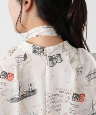 プリントボウタイブラウス【Ｌｅｉｌｉａｎ　ＷＨＩＴＥ　ＬＡＢＥＬ】