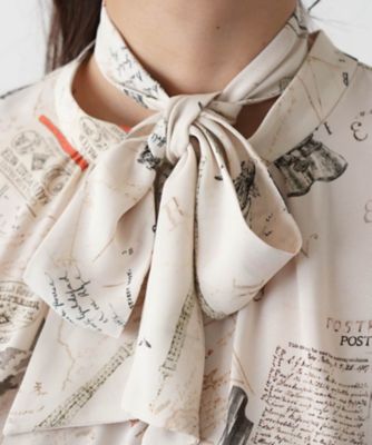 プリントボウタイブラウス【Ｌｅｉｌｉａｎ　ＷＨＩＴＥ　ＬＡＢＥＬ】