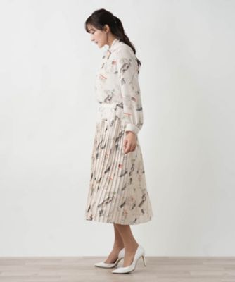 プリントプリーツスカート【Ｌｅｉｌｉａｎ　ＷＨＩＴＥ　ＬＡＢＥＬ】