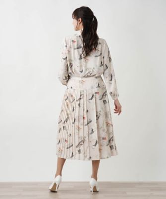 プリントプリーツスカート【Ｌｅｉｌｉａｎ　ＷＨＩＴＥ　ＬＡＢＥＬ】