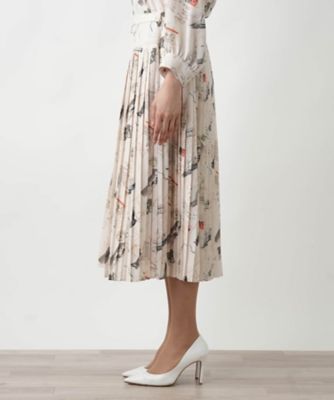 プリントプリーツスカート【Ｌｅｉｌｉａｎ　ＷＨＩＴＥ　ＬＡＢＥＬ】