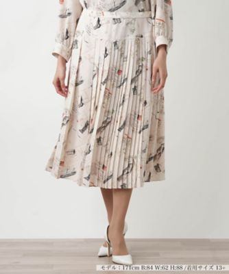 ＜Leilian plus house (Women/大きいサイズ)＞プリントプリーツスカート【Ｌｅｉｌｉａｎ　ＷＨＩＴＥ　ＬＡＢＥＬ】