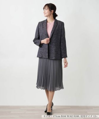 店舗人気】ツイードジャケット【Leilian WHITE
