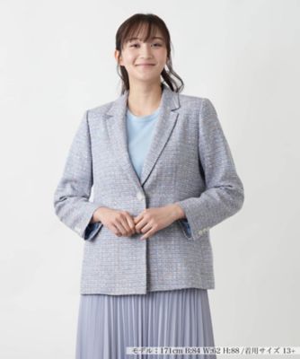 ＜Leilian plus house (Women/大きいサイズ)＞ツイードジャケット【Ｌｅｉｌｉａｎ　ＷＨＩＴＥ　ＬＡＢＥＬ】