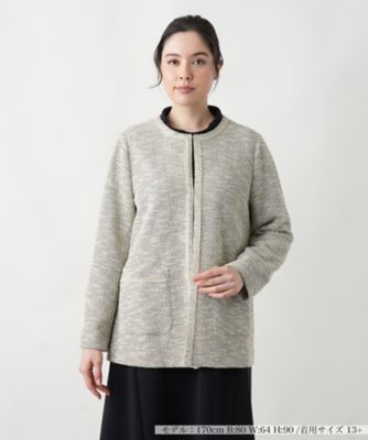 Leilian plus house (Women/大きいサイズ)/レリアン　プラスハウス ツイードニットジャケット【セレモニー】【Ｌｅｉｌｉａｎ　ＷＨＩＴＥ　ＬＡＢＥＬ】