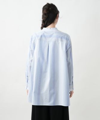 店舗人気】バンドカラーブラウス【Leilian WHITE