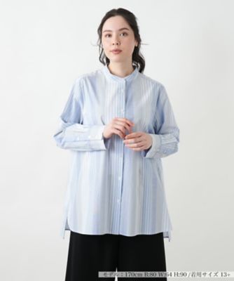 ＜Leilian plus house (Women/大きいサイズ)＞バンドカラーブラウス【Ｌｅｉｌｉａｎ　ＷＨＩＴＥ　ＬＡＢＥＬ】