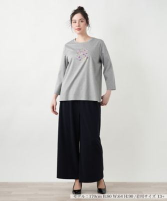 フラワーモチーフカットソー【Leilian WHITE