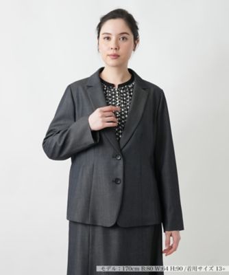 ＜Leilian plus house (Women/大きいサイズ)＞ノッチドラペルブレザー【Ｌｅｉｌｉａｎ　ＷＨＩＴＥ　ＬＡＢＥＬ】