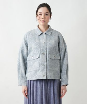 リーフ柄シャツジャケット【Ｌｅｉｌｉａｎ　ＷＨＩＴＥ　ＬＡＢＥＬ】