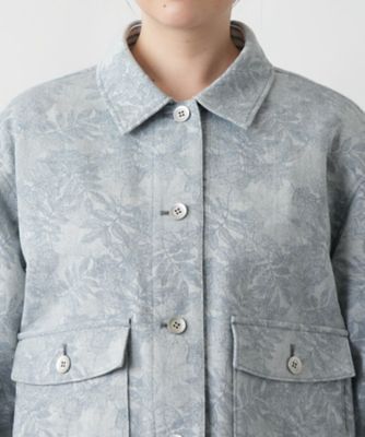 リーフ柄シャツジャケット【Ｌｅｉｌｉａｎ　ＷＨＩＴＥ　ＬＡＢＥＬ】