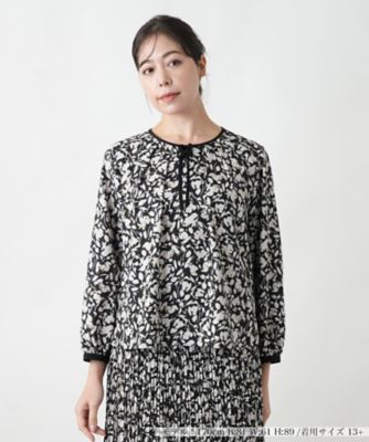 フラワー柄リボンブラウス【Ｌｅｉｌｉａｎ　ＷＨＩＴＥ　ＬＡＢＥＬ】