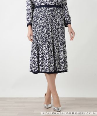 ＜Leilian plus house (Women/大きいサイズ)＞プリントプリーツスカート【Ｌｅｉｌｉａｎ　ＷＨＩＴＥ　ＬＡＢＥＬ】