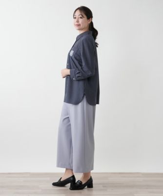 【店舗人気】刺繍ストライプシャツ