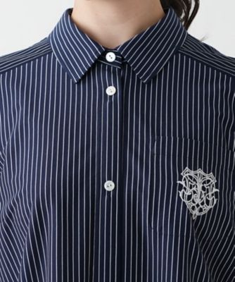 【店舗人気】刺繍ストライプシャツ