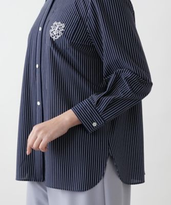 【店舗人気】刺繍ストライプシャツ