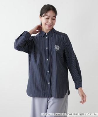 【店舗人気】刺繍ストライプシャツ