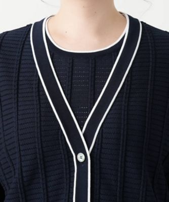 Vネックカーディガン【Leilian WHITE LABEL