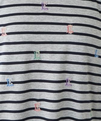 刺繍ボーダーカットソー | Leilian plus house (Women/大きい