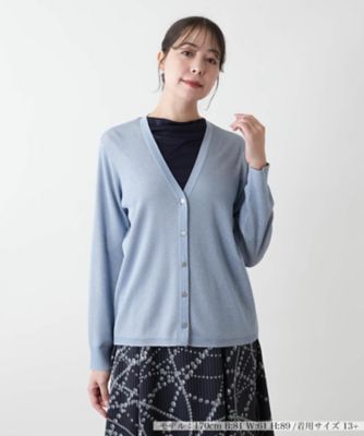 ＜Leilian plus house (Women/大きいサイズ)＞ラメＶネックカーディガン