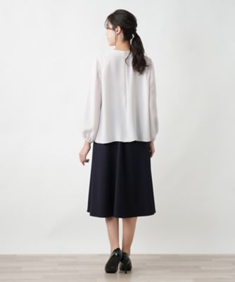 【店舗人気】タックブラウス【セレモニー】【Ｌｅｉｌｉａｎ　ＷＨＩＴＥ　ＬＡＢＥＬ】