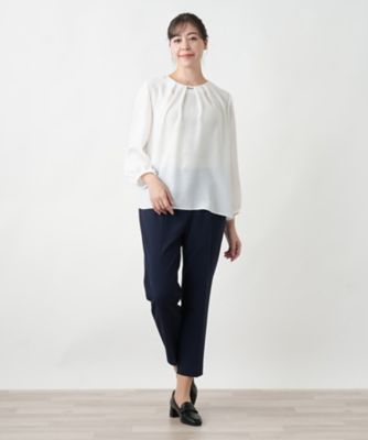 【店舗人気】タックブラウス【セレモニー】【Ｌｅｉｌｉａｎ　ＷＨＩＴＥ　ＬＡＢＥＬ】