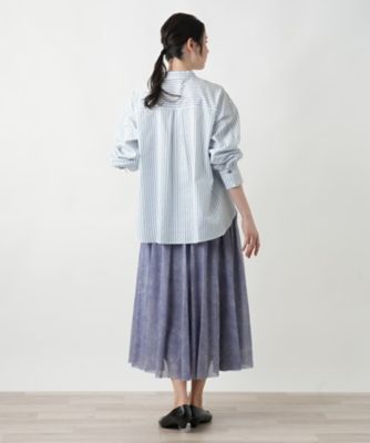 ストライプ切替ブラウス【ＭＵＳＥ　ＢＹ　ＲＯＣＨＡＳ　Ｐｒｅｍｉｅｒｅ】