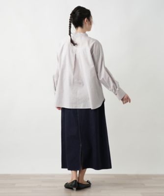 ストライプ切替ブラウス【ＭＵＳＥ　ＢＹ　ＲＯＣＨＡＳ　Ｐｒｅｍｉｅｒｅ】