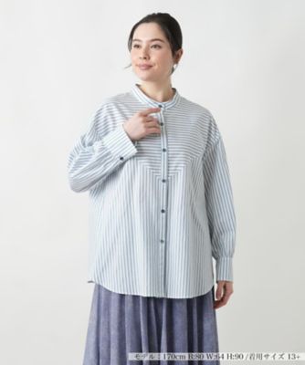 ＜Leilian plus house (Women/大きいサイズ)＞ストライプ切替ブラウス【ＭＵＳＥ　ＢＹ　ＲＯＣＨＡＳ　Ｐｒｅｍｉｅｒｅ】