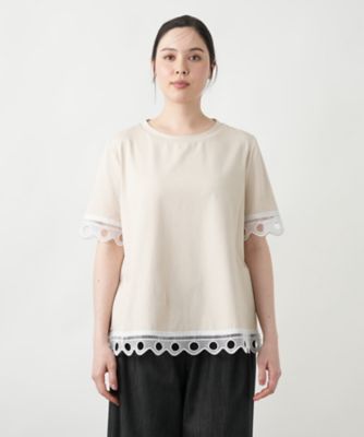【店舗人気】カットワークレースＴシャツ【ＢＬＵＢＩＡＮＣＯ】