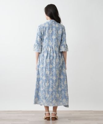 【店舗人気】カットワーク刺繍フレアワンピース－ＢＬＵＢＩＡＮＣＯ