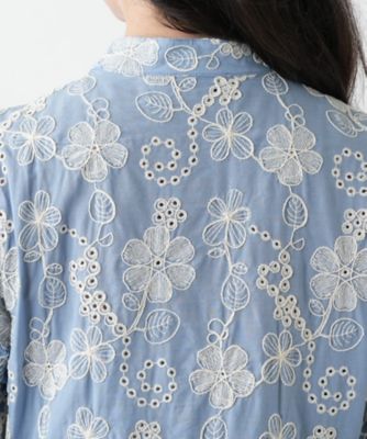 【店舗人気】カットワーク刺繍フレアワンピース－ＢＬＵＢＩＡＮＣＯ