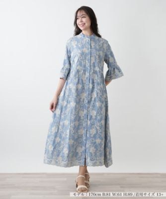 Leilian plus house (Women/大きいサイズ)/レリアン　プラスハウス カットワーク刺繍フレアワンピース－ＢＬＵＢＩＡＮＣＯ