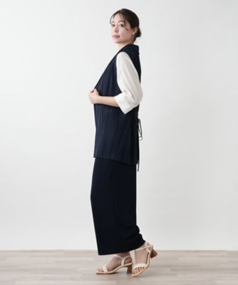 【店舗人気】プリーツロングベスト【Ｌｅｉｌｉａｎ　ＷＨＩＴＥ　ＬＡＢＥＬ】