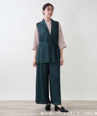 【店舗人気】プリーツロングベスト【Ｌｅｉｌｉａｎ　ＷＨＩＴＥ　ＬＡＢＥＬ】