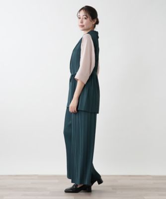 【店舗人気】プリーツロングベスト【Ｌｅｉｌｉａｎ　ＷＨＩＴＥ　ＬＡＢＥＬ】