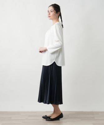 【店舗人気】タックカットソー【Ｌｅｉｌｉａｎ　ＷＨＩＴＥ　ＬＡＢＥＬ】