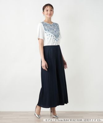 プリーツワイドパンツ【Leilian WHITE LABEL