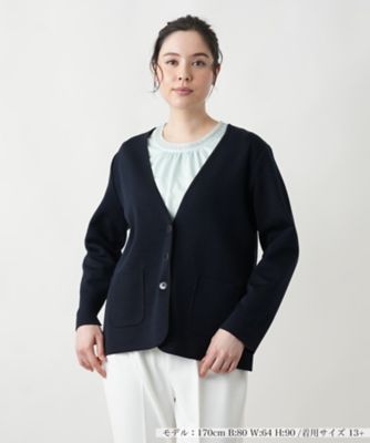 ＜Leilian plus house (Women/大きいサイズ)＞Ｖネックカーディガン【Ｌｅｉｌｉａｎ　ＷＨＩＴＥ　ＬＡＢＥＬ】