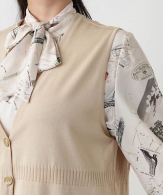 Ｖネックニットベスト【Ｌｅｉｌｉａｎ　ＷＨＩＴＥ　ＬＡＢＥＬ】