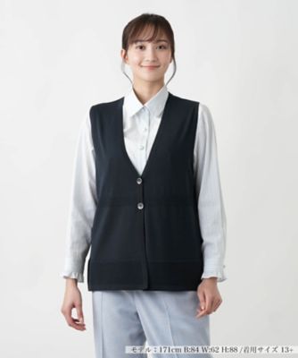 ＜Leilian plus house (Women/大きいサイズ)＞Ｖネックニットベスト【Ｌｅｉｌｉａｎ　ＷＨＩＴＥ　ＬＡＢＥＬ】